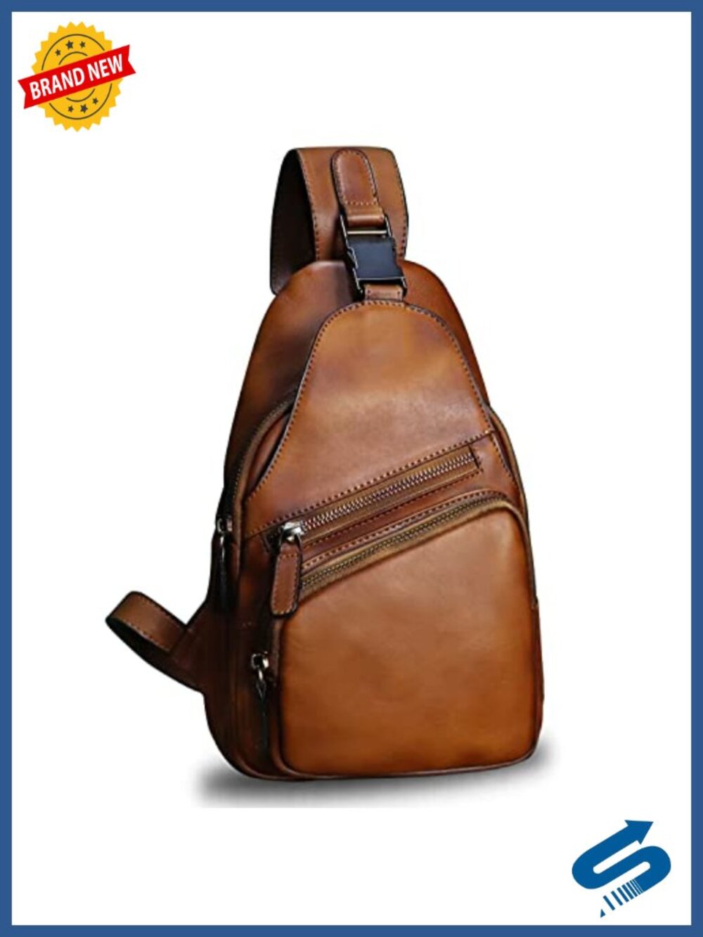 Genuine Leather Sling Bag Crossbody Purse Handmade Hiking Daypack Motorcycle Bag
